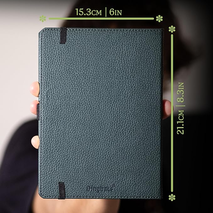 Dingbats* Wildlife Lined Writing Journal Notebook A5 - Vegan Leather Hardcover - Ideal for Work, Travel - Pocket, Elastic Closure, & Bookmark-DeskLoop Office