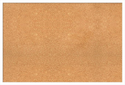 Amanti Art Natural Cork Board for Wall, 25x37 Vision Board with White Frame, Large Corkboard Office Decor for Home Organization, Modern Corkboard Pinboard to Display Items for Home Organization in-DeskLoop Office