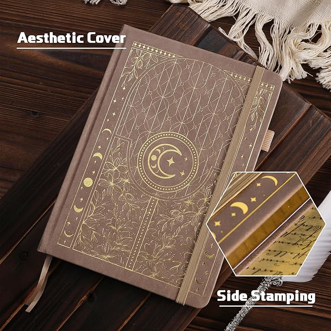 TIEFOSSI Bullet Dotted Journal Notebook, 160gsm 256 Numbered Thick Paper, A5 Hardcover Dotted Grid Diary for Women Men Work Writing, Bullet Dot Journaling, Drawing, 5.8 x 8.3 in-DeskLoop Office