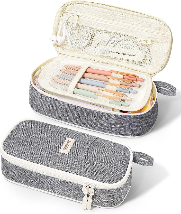 SUNEE Cute Pencil Case, Aesthetic Pen Pouch, Colored Large Pencil Bag by SUNEE