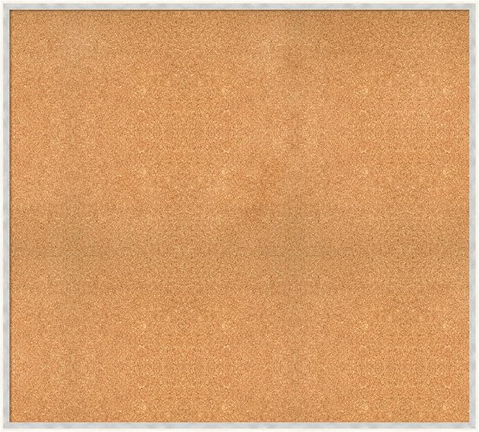Amanti Art Natural Cork Board for Wall, 37x41 Vision Board with White Frame, Oversize Corkboard Office Decor for Home Organization, Modern Corkboard Pinboard to Display Items for Home Organization in-DeskLoop Office