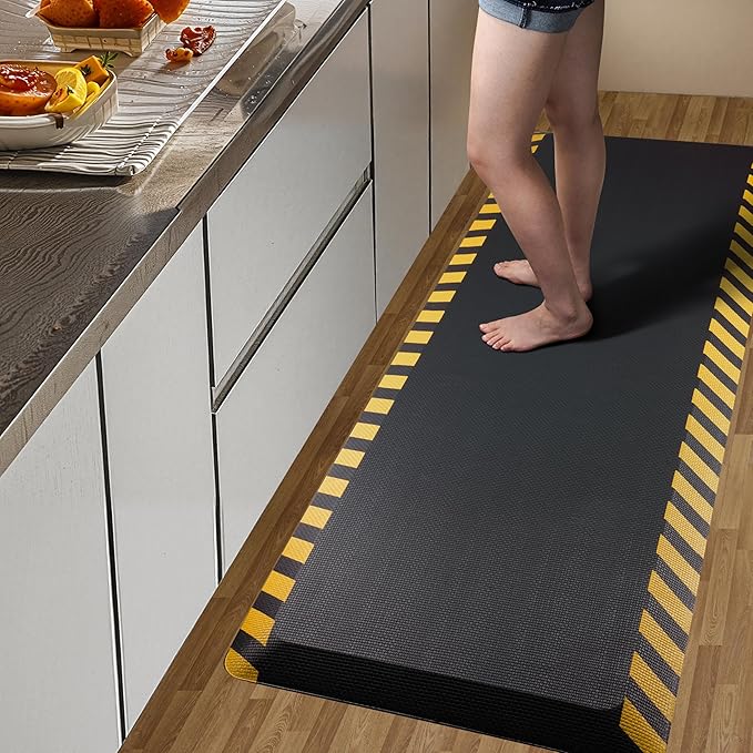 FEATOL Kitchen Mat for Floor, 9/10 Extra Thick Cushioned Anti Fatigue Floor Mat, Memory Foam Padded for Standing at Home, Kitchen, Garage, 20" x 48"-Support for Leg & Back Pain-DeskLoop Office