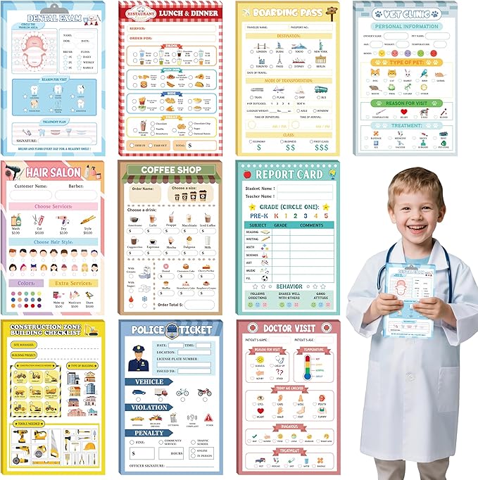 TICIAGA Kids Pretend Play Notepads by TICIAGA
