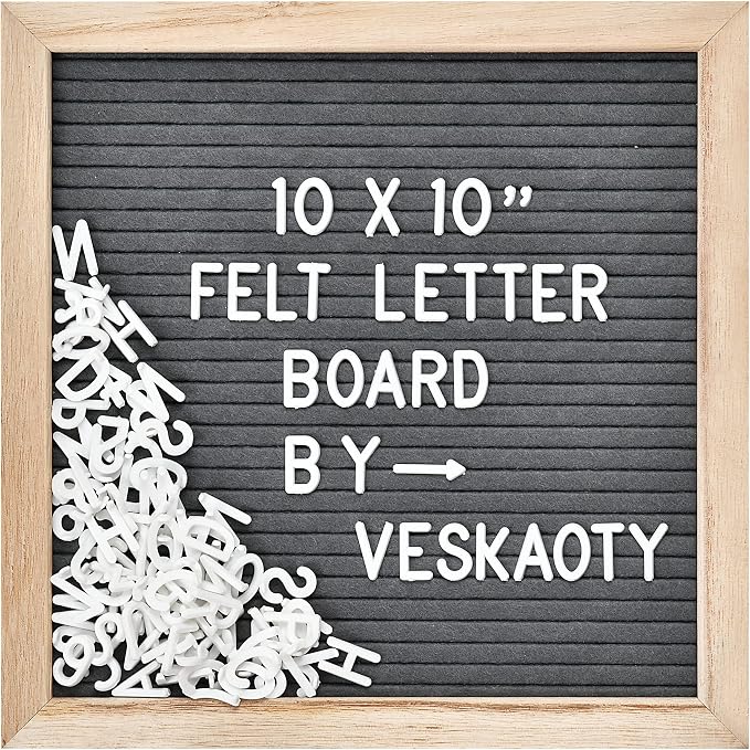 Felt Letter Board with 294 Letters, Numbers & Symbols by VESKAOTY