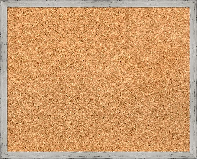 Amanti Art Natural Cork Board for Wall, 17x21 Vision Board with White Frame, Small Corkboard Office Decor for Home Organization, Cottage Corkboard Pinboard to Display Items for Home Organization in-DeskLoop Office
