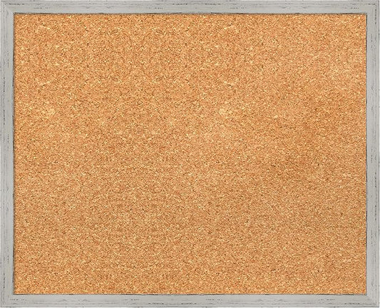 Amanti Art Natural Cork Board for Wall, 17x21 Vision Board with White Frame, Small Corkboard Office Decor for Home Organization, Cottage Corkboard Pinboard to Display Items for Home Organization in-DeskLoop Office