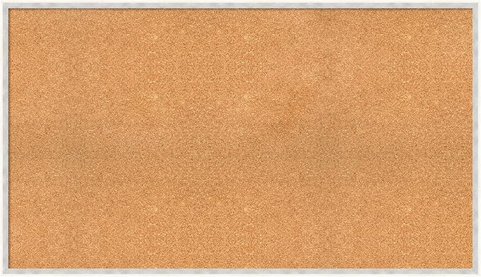 Amanti Art Natural Cork Board for Wall, 27x47 Vision Board with White Frame, Oversize Corkboard Office Decor for Home Organization, Modern Corkboard Pinboard to Display Items for Home Organization in-DeskLoop Office
