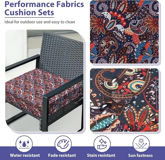IPYNBAP Outdoor Chair Cushions Set of 4 -Waterproof Outdoor Seat Cushions - Image 3