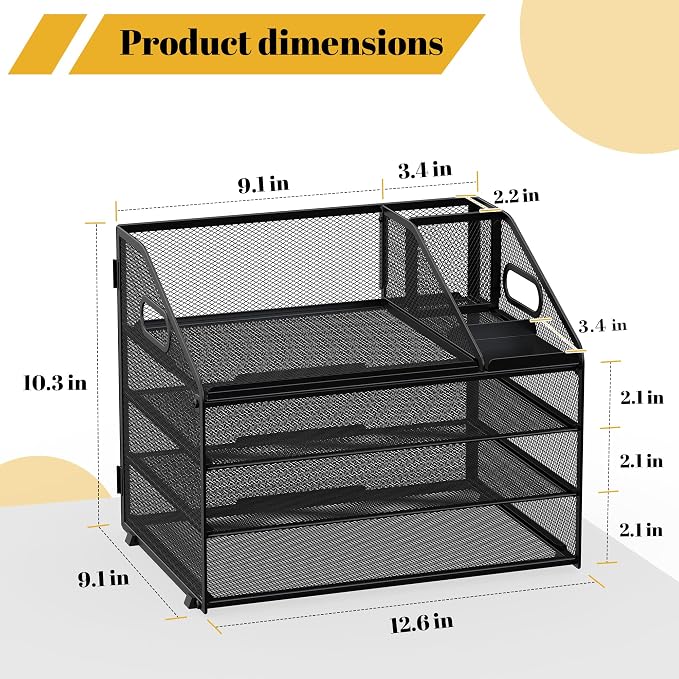 Letter Tray Paper, 4 Tier Desk Organizer - Image 2