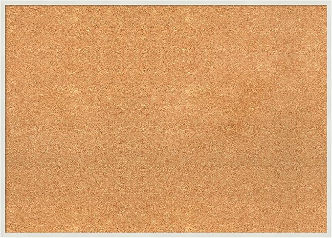 Amanti Art Natural Cork Board for Wall, 21x29 Vision Board with White Frame, Medium Corkboard Office Decor for Home Organization, Modern Corkboard Pinboard to Display Items for Home Organization in-DeskLoop Office