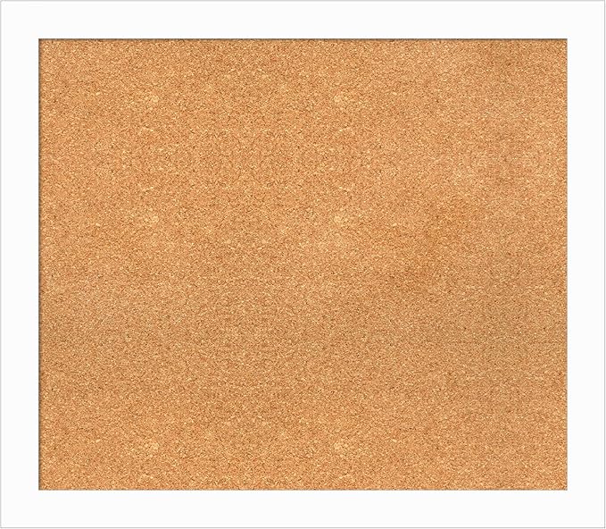 Amanti Art Natural Cork Board for Wall, 27x31 Vision Board with White Frame, Large Corkboard Office Decor for Home Organization, Casual Corkboard Pinboard to Display Items for Home Organization in-DeskLoop Office