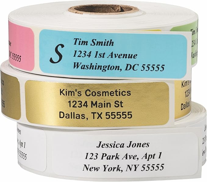 Return Address Labels - Roll of 250 Personalized Labels (White)-DeskLoop Office