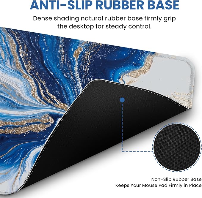 Aesthetic Desk Mat, Cute Ocean Marble Desk Pad Protector - Image 3