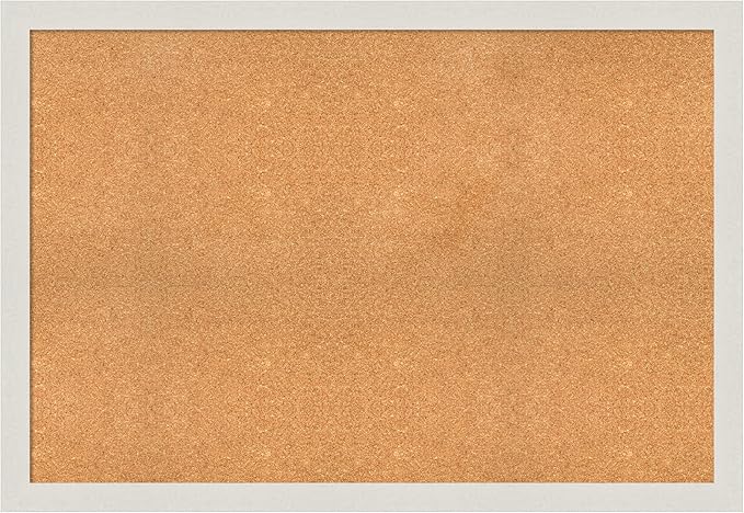 Amanti Art Natural Cork Board for Wall, 35x51 Vision Board with White Frame, Oversize Corkboard Office Decor for Home Organization, Country Rustic Corkboard Pinboard to Display Items for Home-DeskLoop Office