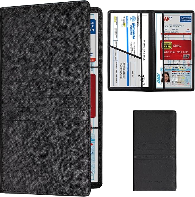 TOURSUIT Car Registration and Insurance Card Holder, Vehicle License Document by TOURSUIT