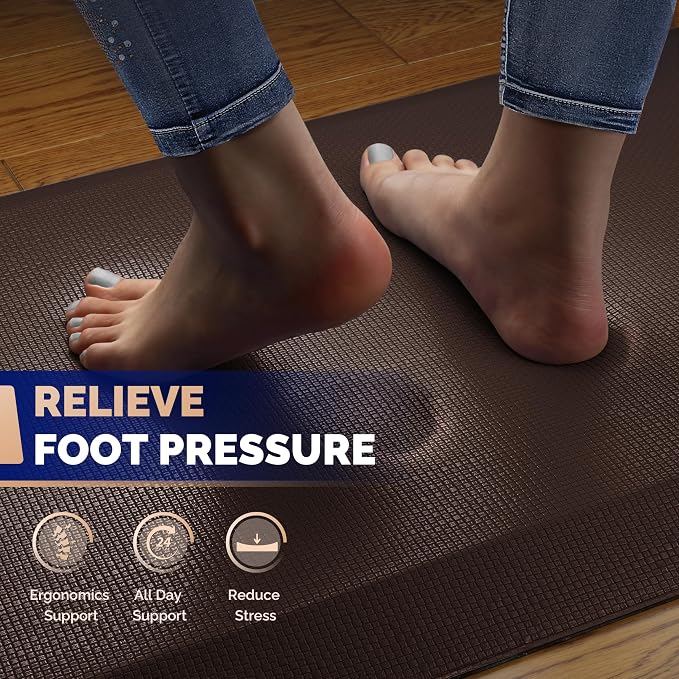 FEATOL Anti Fatigue Mat for Standing, 9/10 Extra Thick Ergonomic Standing Desk - Image 3