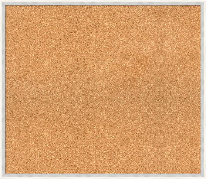 Amanti Art Natural Cork Board for Wall, 27x31 Vision Board with White Frame, Large Corkboard Office Decor for Home Organization, Modern Corkboard Pinboard to Display Items for Home Organization in-DeskLoop Office