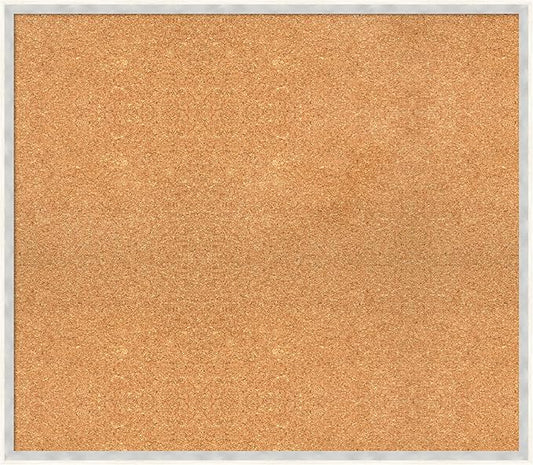 Amanti Art Natural Cork Board for Wall, 27x31 Vision Board with White Frame, Large Corkboard Office Decor for Home Organization, Modern Corkboard Pinboard to Display Items for Home Organization in-DeskLoop Office