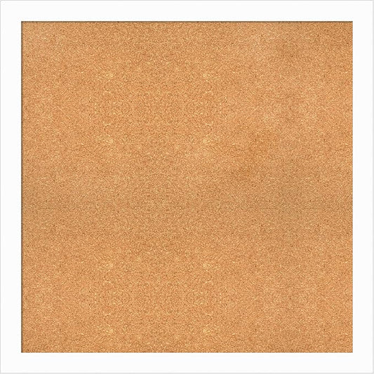 Amanti Art Natural Cork Board for Wall, 35x35 Vision Board with White Frame, Large Corkboard Office Decor for Home Organization, Casual Corkboard Pinboard to Display Items for Home Organization in-DeskLoop Office