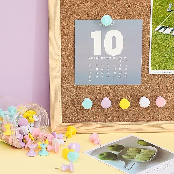 Outus 60 Pcs Giant Push Pins Jumbo Tacks 1/1.8inch Plastic Head - Image 7