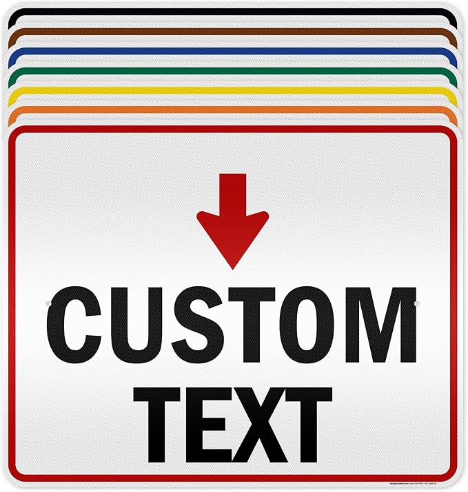 Custom Arrow Directional Sign, Down Arrow, 24x30 Inches, 3M EGP Reflective by MySignCenter