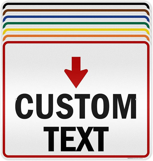 Custom Arrow Directional Sign, Down Arrow, 24x30 Inches, 3M EGP Reflective by MySignCenter