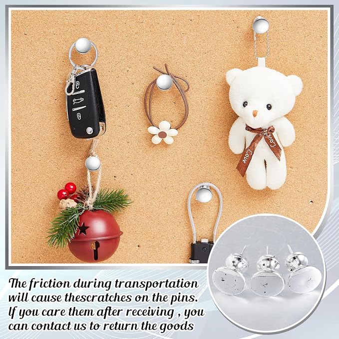 Outus 100 Pcs Giant Push Pins Large Thumb Tacks Plastic Heads 1 Inch Jumbo Push - Image 4