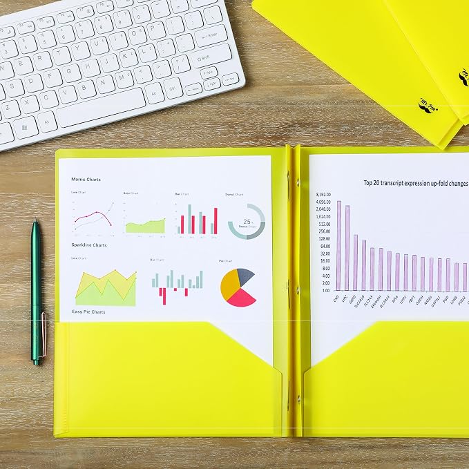 Mr. Pen- Plastic Folders with Pockets and Prongs, 36 Pack, Letter Size | Yellow - Image 5