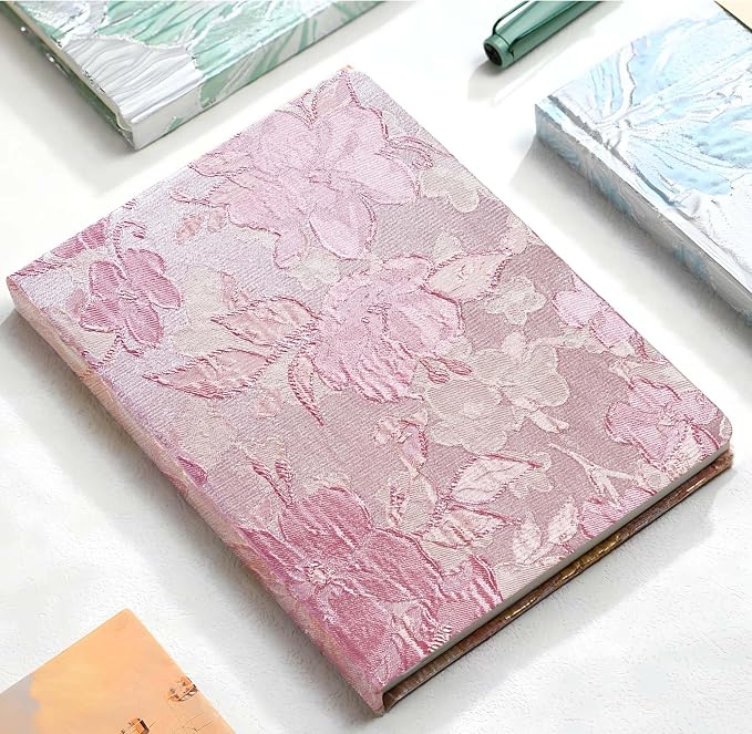 Pink Notebook, Ruled Journal, Embroidered Flower Journal, Beautiful Journal - Image 6