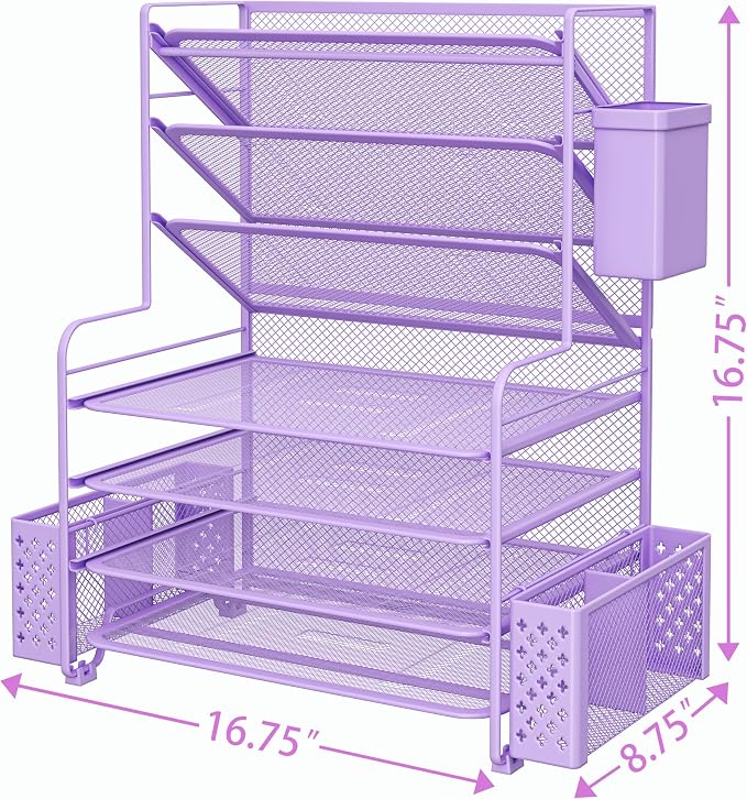 Simple Trending 7 Tier Desk File Organizer, Letter Tray Paper Organizer - Image 3