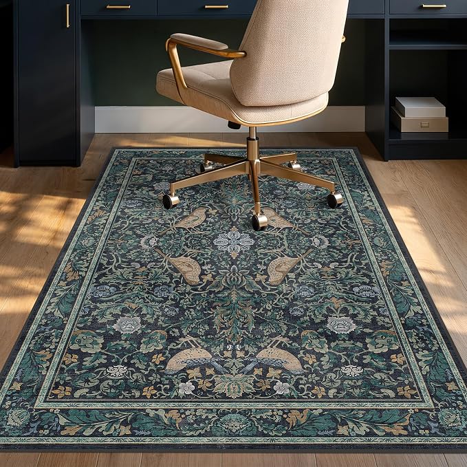 Office Chair Mat for Hardwood Floors, 4x5 Low Pile Floor Protector for Rolling by JTJ