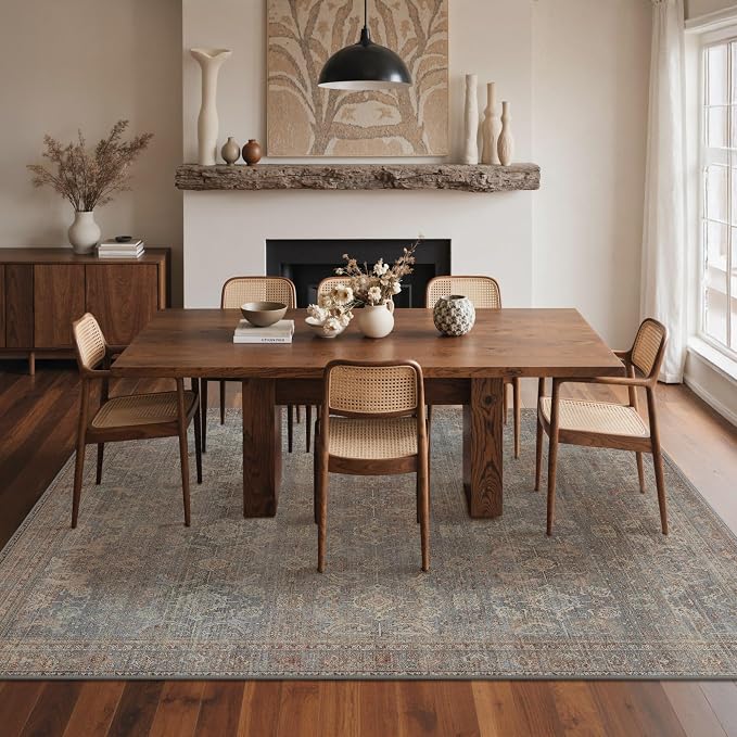 GENIMO 6x9 Area Rugs for Living Room, Machine Washable Non Slip Vintage Rugs - Image 3