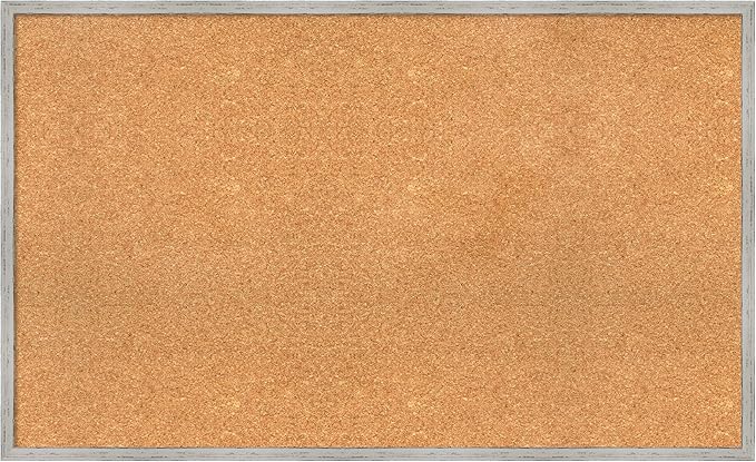 Amanti Art Natural Cork Board for Wall, 25x41 Vision Board with White Frame, Large Corkboard Office Decor for Home Organization, Cottage Corkboard Pinboard to Display Items for Home Organization in-DeskLoop Office