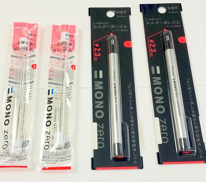Value Pack of 2 Tombow Mono Zero Erasers & 4 refills by Tombow