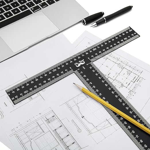 Mr. Pen - T Square, T Ruler, 45 cm, Metal, T Square Ruler, Drafting Tools, Tsquare, Truler, Architectural Triangle-DeskLoop Office