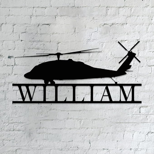 Personalized Metal Airplane Wall Art, Airplane Name Sign, Customized Pilot Name by Unknown