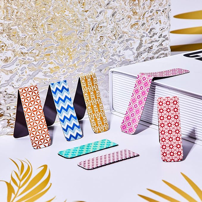 Zonon 24 Pcs Magnetic Bookmarks Bulk Clips Colorful Classic Magnetic Page - Image 7