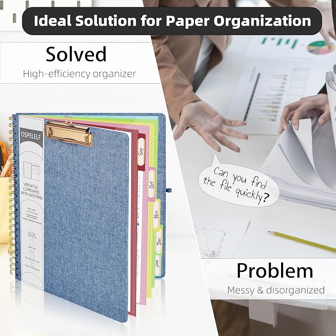 Ospelelf Foldable Spiral Clipboard Folio - Image 5