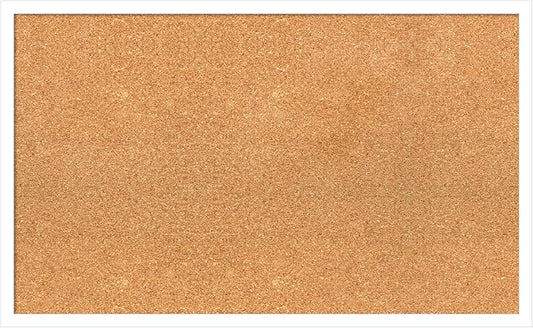 Amanti Art Natural Cork Board for Wall, 19x31 Vision Board with White Frame, Medium Corkboard Office Decor for Home Organization, Modern Corkboard Pinboard to Display Items for Home Organization in-DeskLoop Office