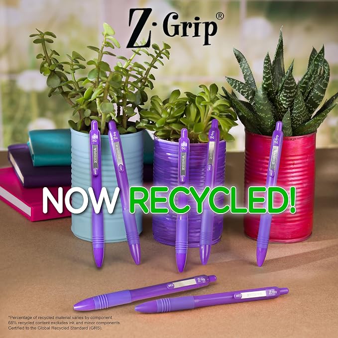 Zebra Pen Z-Grip Recycled Retractable Ballpoint Pens, Durable Metal Clip - Image 7