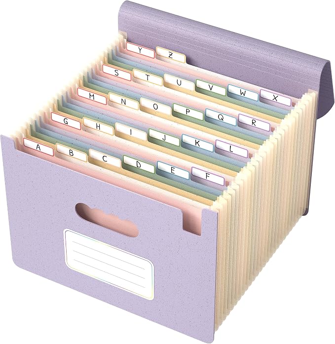 ThinkTex Accordion File Organizer, 26 Pockets Expanding File Folders, Monthly by ThinkTex