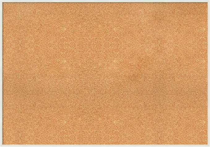 Amanti Art Natural Cork Board for Wall, 29x41 Vision Board with White Frame, X-Large Corkboard Office Decor for Home Organization, Modern Corkboard Pinboard to Display Items for Home Organization in-DeskLoop Office