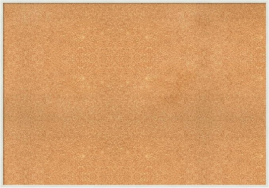 Amanti Art Natural Cork Board for Wall, 29x41 Vision Board with White Frame, X-Large Corkboard Office Decor for Home Organization, Modern Corkboard Pinboard to Display Items for Home Organization in-DeskLoop Office
