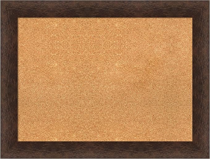 Amanti Art Natural Cork Board for Wall, 25x33 Vision Board with Brown Wood Frame, Medium Corkboard Office Decor for Home Organization, Casual Corkboard Pinboard to display items for home organization-DeskLoop Office