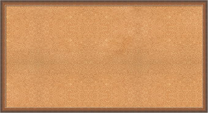 Amanti Art Natural Cork Board for Wall, 28x52 Vision Board with Bronze Frame, Oversize Corkboard Office Decor for Home Organization, Modern Corkboard Pinboard to Display Items for Home Organization-DeskLoop Office