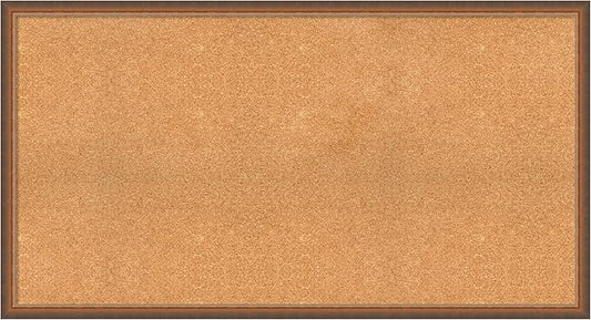 Amanti Art Natural Cork Board for Wall, 28x52 Vision Board with Bronze Frame, Oversize Corkboard Office Decor for Home Organization, Modern Corkboard Pinboard to Display Items for Home Organization-DeskLoop Office