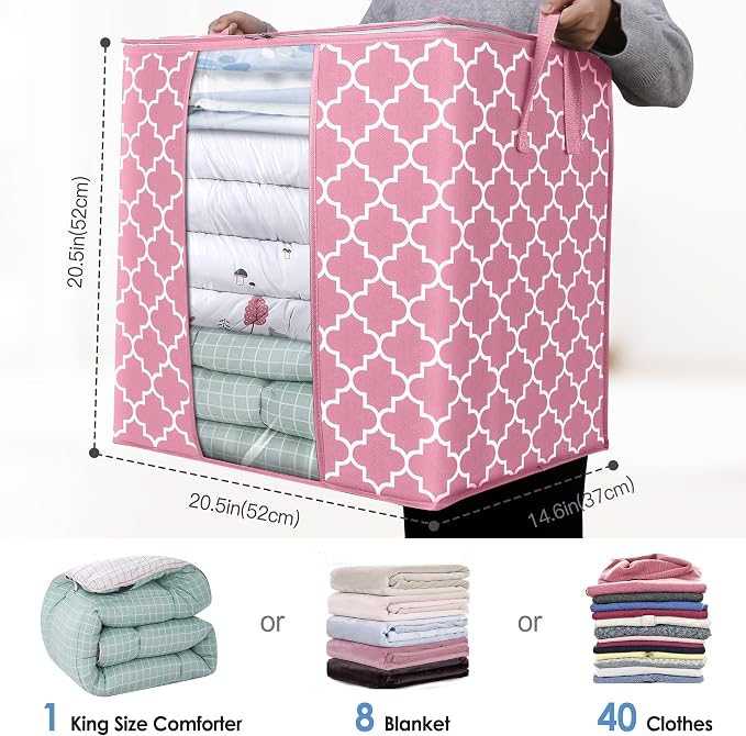WISELIFE Storage Bags 8 Pack/100L Large Blanket Clothes Organization and - Image 2