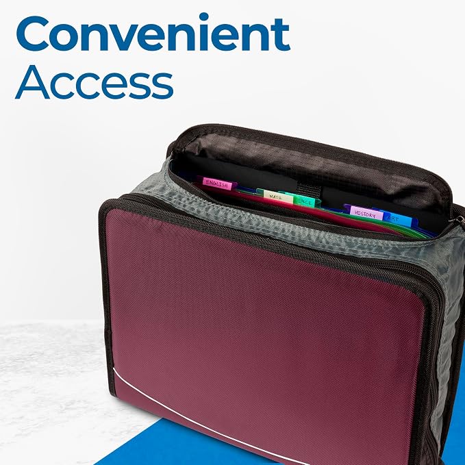 Case-it Mighty Zip Tab School Zipper Binder | 3-Inch O-Rings, 600-Sheet Capacity - Image 6