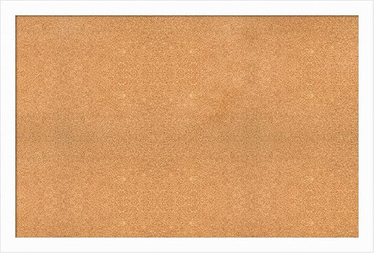 Amanti Art Natural Cork Board for Wall, 33x49 Vision Board with White Frame, Oversize Corkboard Office Decor for Home Organization, Casual Corkboard Pinboard to Display Items for Home Organization in-DeskLoop Office
