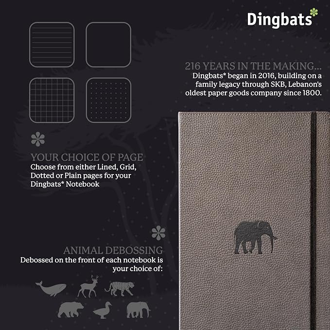 Dingbats* - Wildlife A4 Grid Notebook - Extra Large Hardcover PU Leather - Image 2